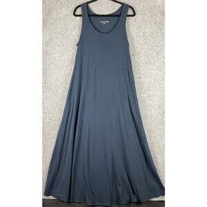 Soft Surroundings Santiago Maxi Dress Womens Medium Blue Coastal Minimal NEW